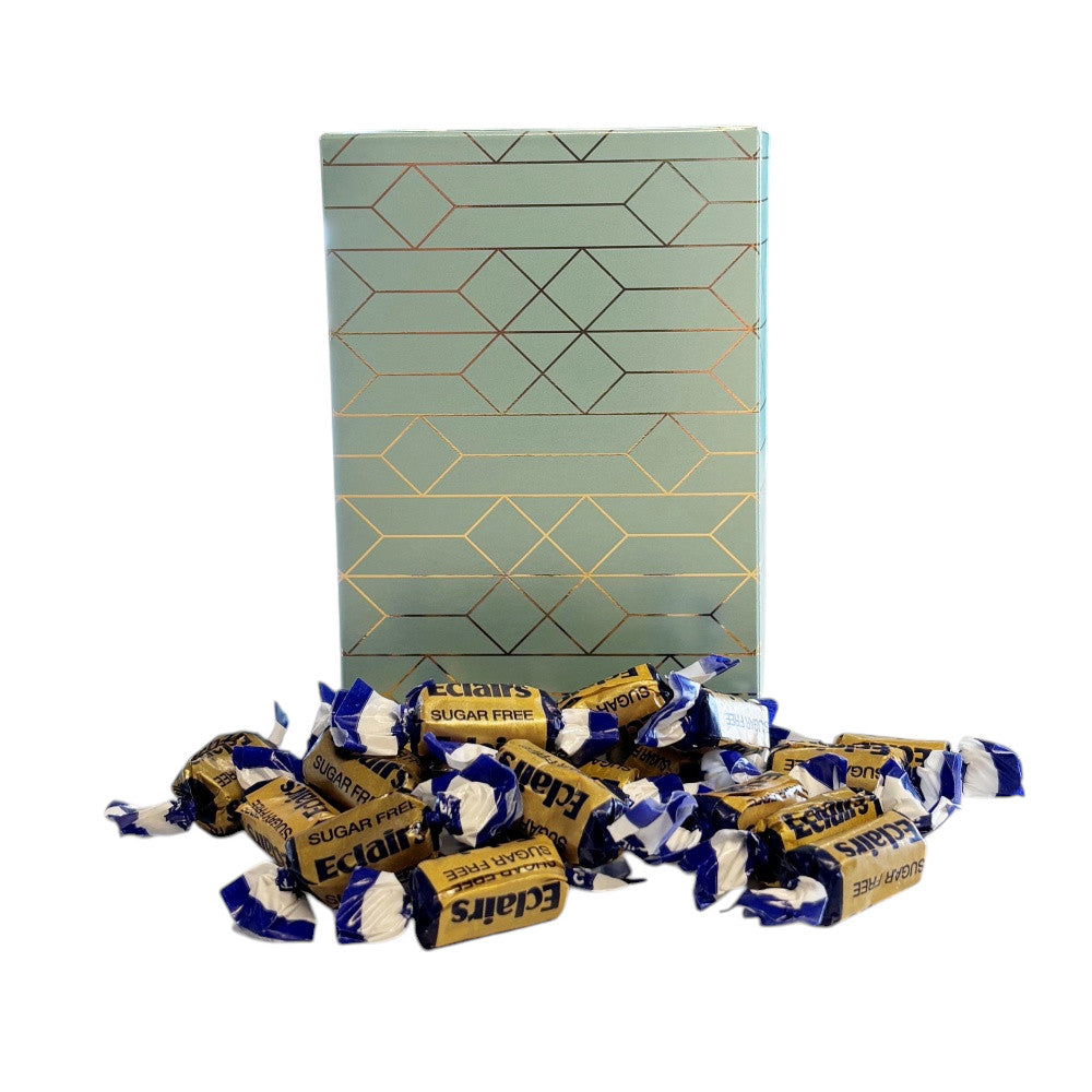 250g Rectangular Box Pattern of Sugar Free Chocolate Eclairs