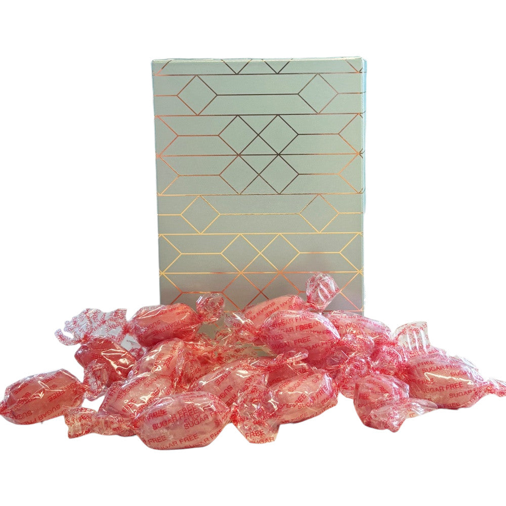 250g Rectangular Box Pattern of Sugar Free Strawberry Sherbets Sweets