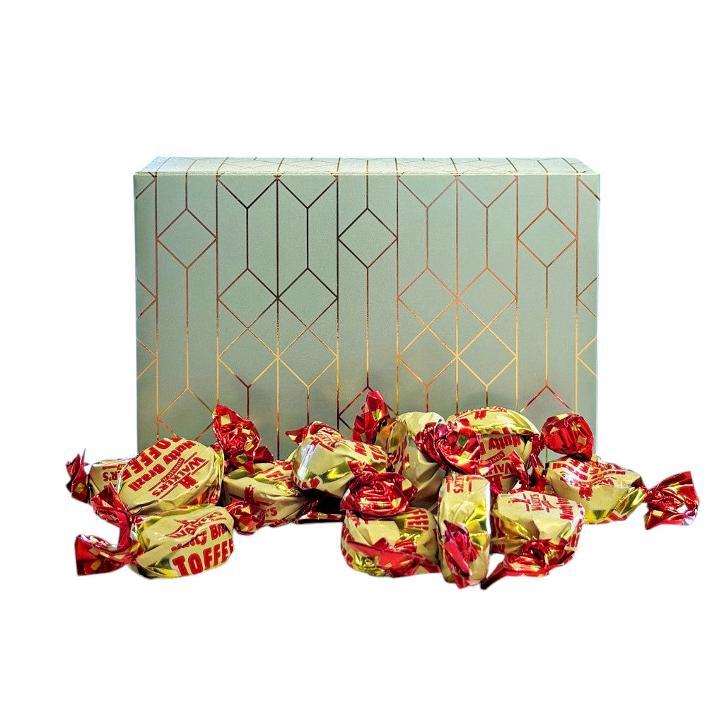 250g Rectangular Box Pattern of Walker Nutty Brazil Toffee