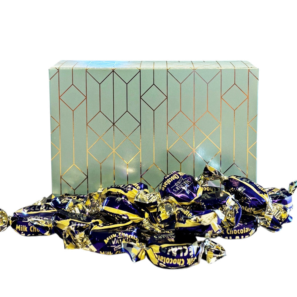 250g Rectangular Box Pattern of Walkers Milk Chocolate Eclairs