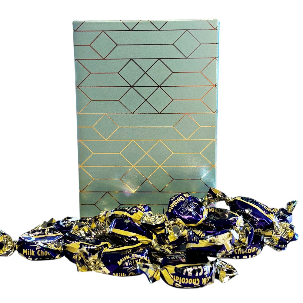250g Rectangular Box Pattern of Walkers Milk Chocolate Eclairs