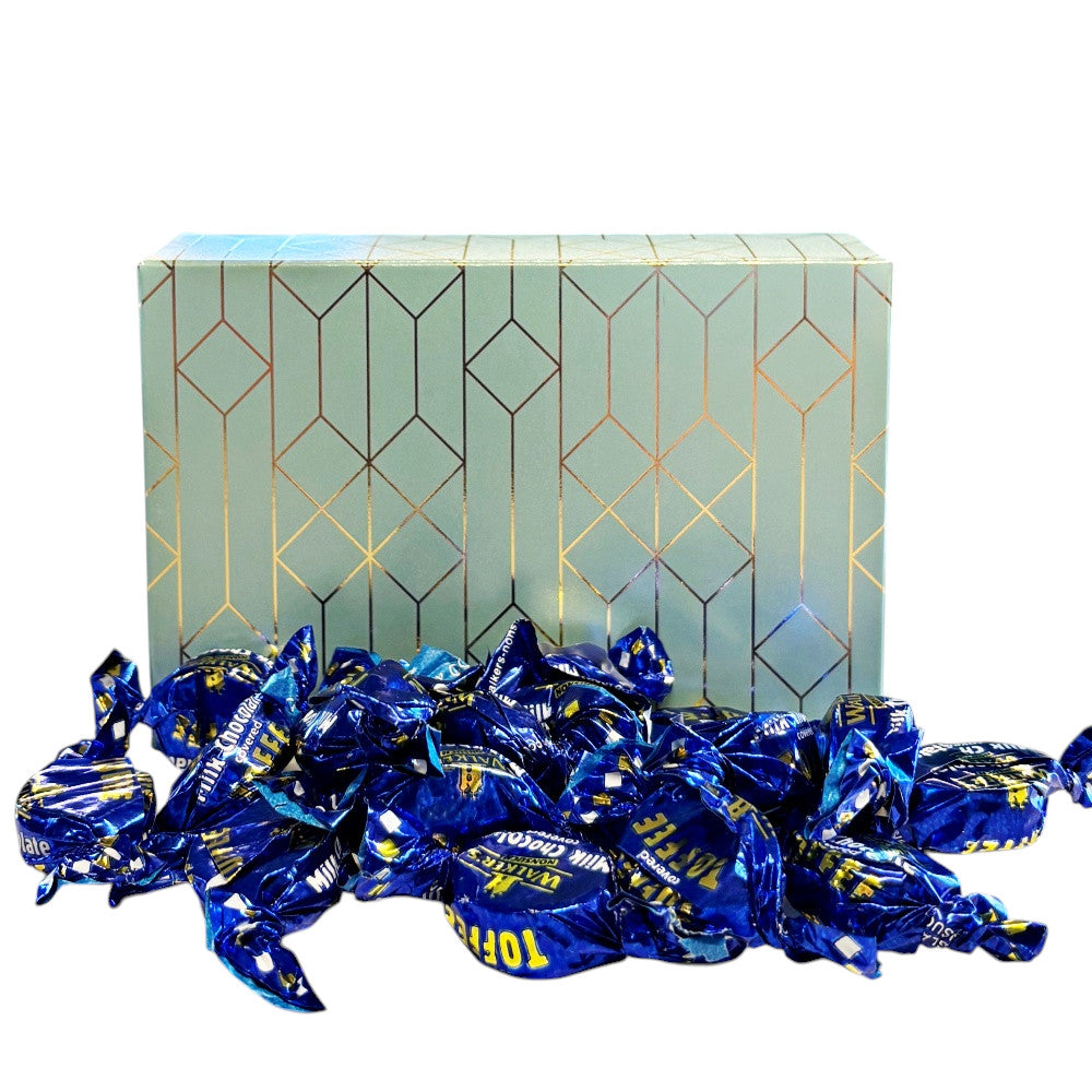250g Rectangular Box Pattern of Walkers Milk Chocolate Toffee