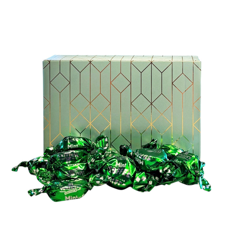 250g Rectangular Box Pattern of Walkers Mint Toffee