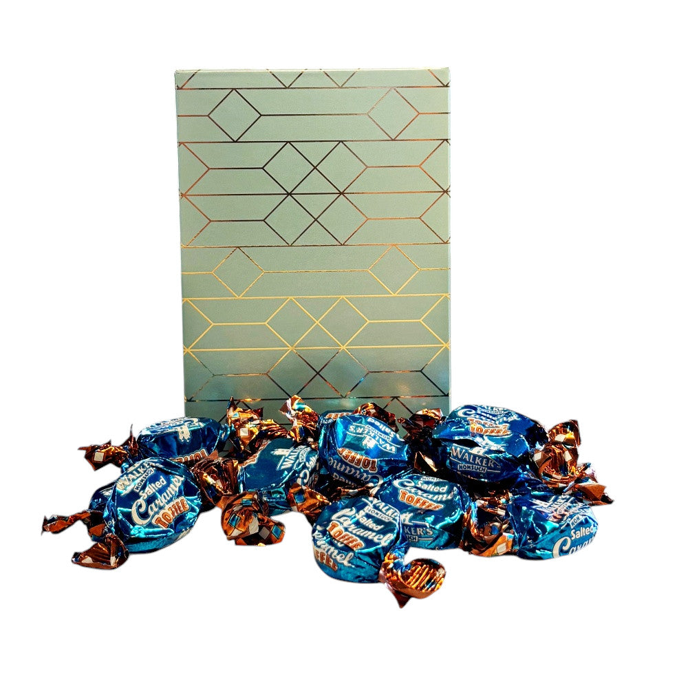 250g Rectangular Box Pattern of Walkers Salted Caramel Toffee
