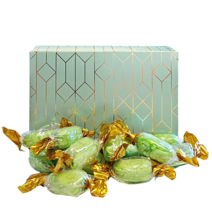250g Rectangular Box Pattern of Hard Boiled Chocolate Limes Sweets