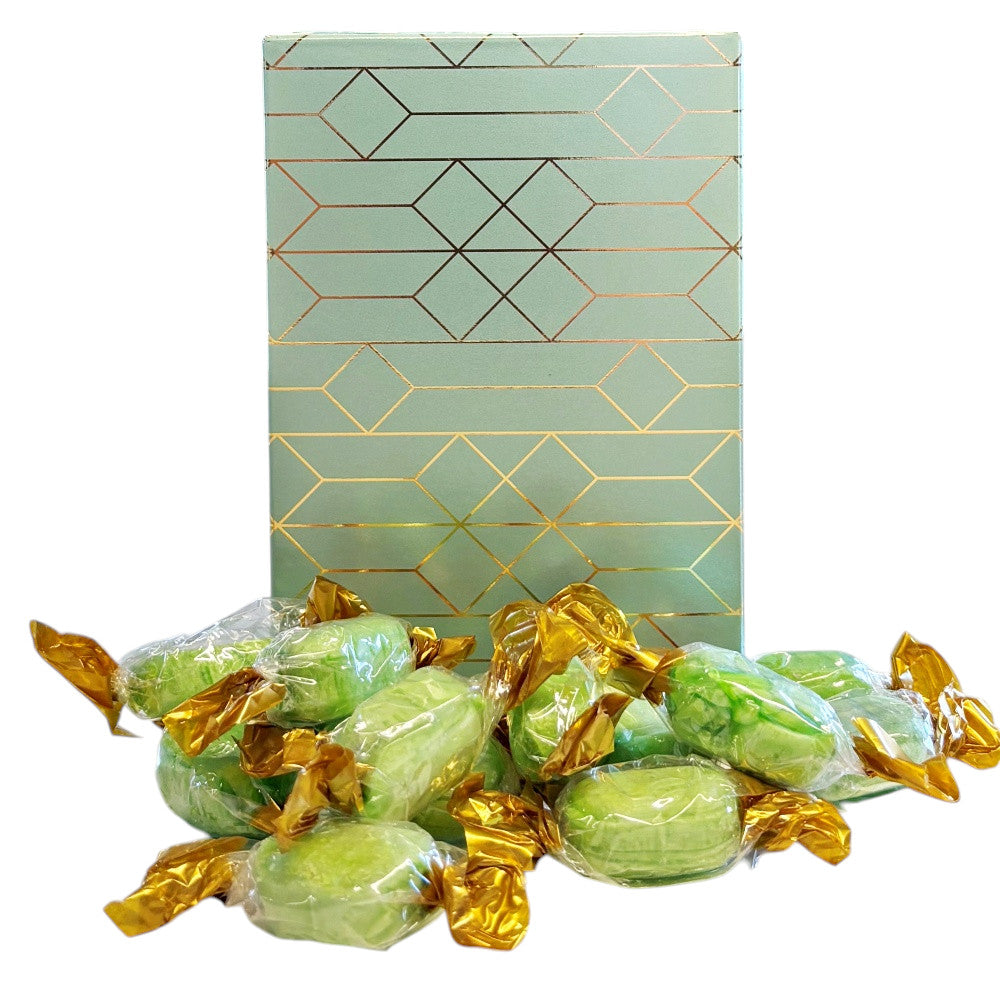 250g Rectangular Box Pattern of Hard Boiled Chocolate Limes Sweets