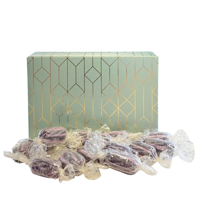 250g Rectangular Pattern Box of Sugar Free Blackcurrant and Liquorice