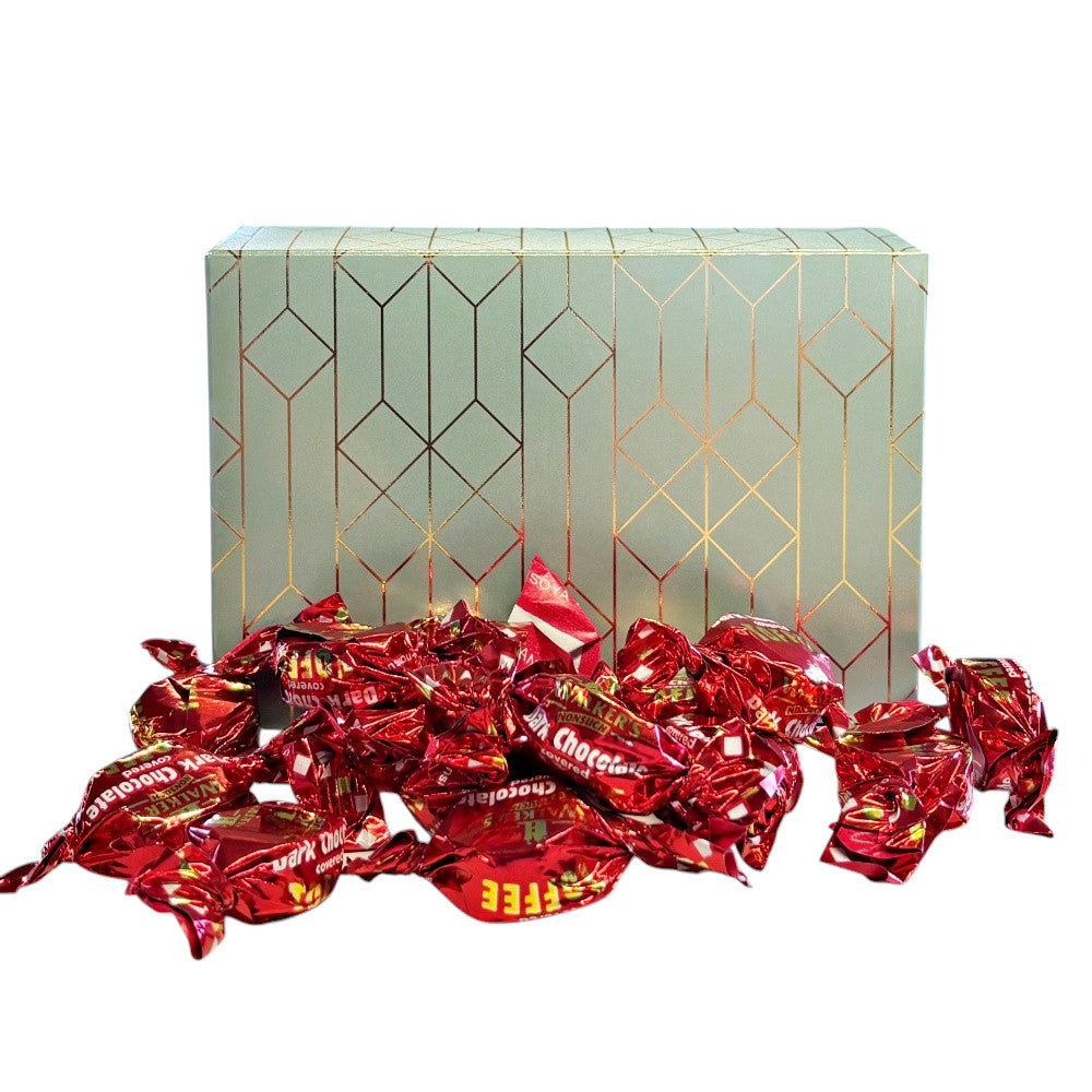 250g Rectangular Patterned Box of Walkers Dark Chocolate Toffee