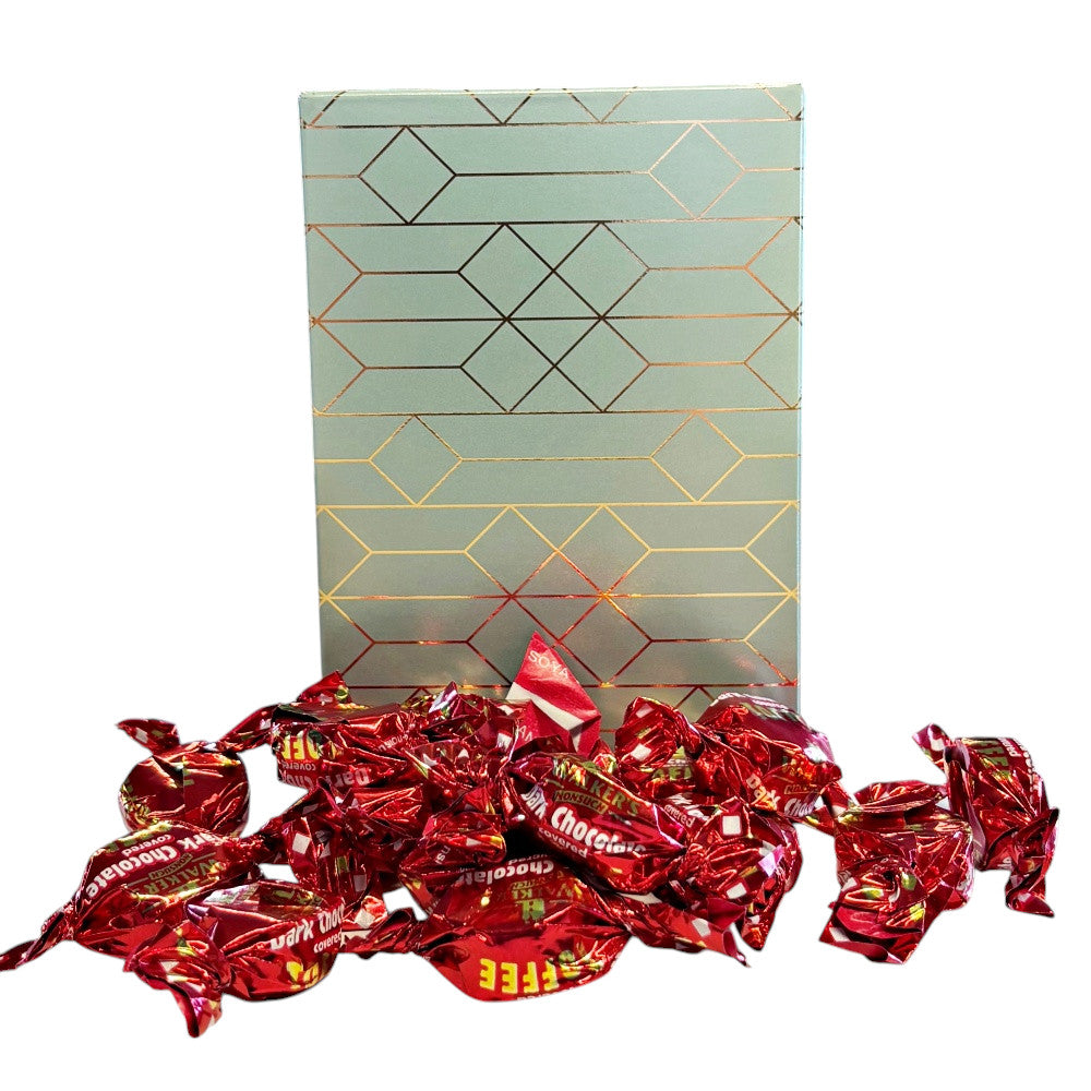 250g Rectangular Patterned Box of Walkers Dark Chocolate Toffee