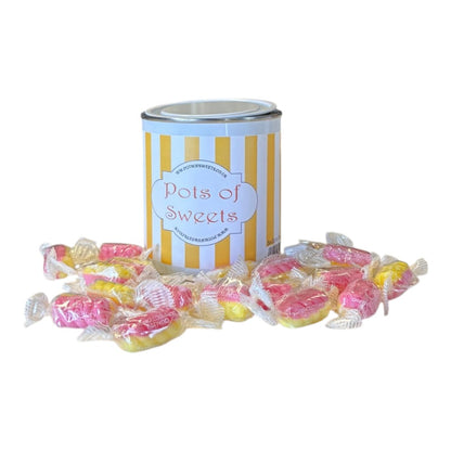 250g Paint Pot Tin of Rhubarb & Custard Twists