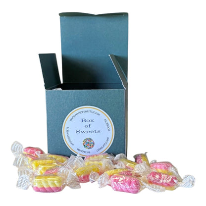 300g Square Coloured Box of Rhubarb & Custard Twists