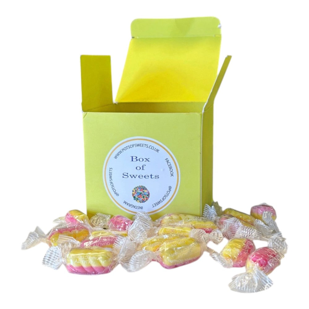 300g Square Coloured Box of Rhubarb & Custard Twists