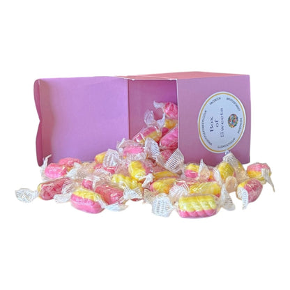 300g Square Coloured Box of Rhubarb & Custard Twists