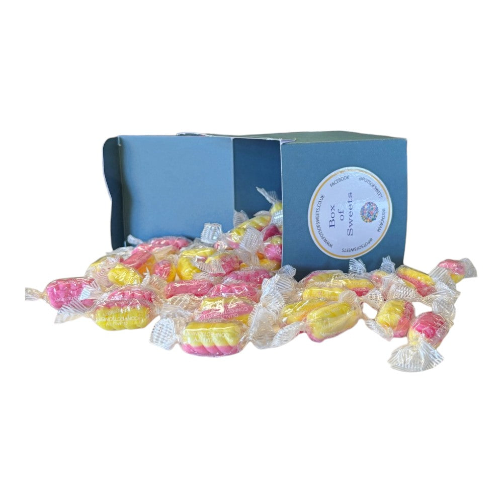 300g Square Coloured Box of Rhubarb & Custard Twists