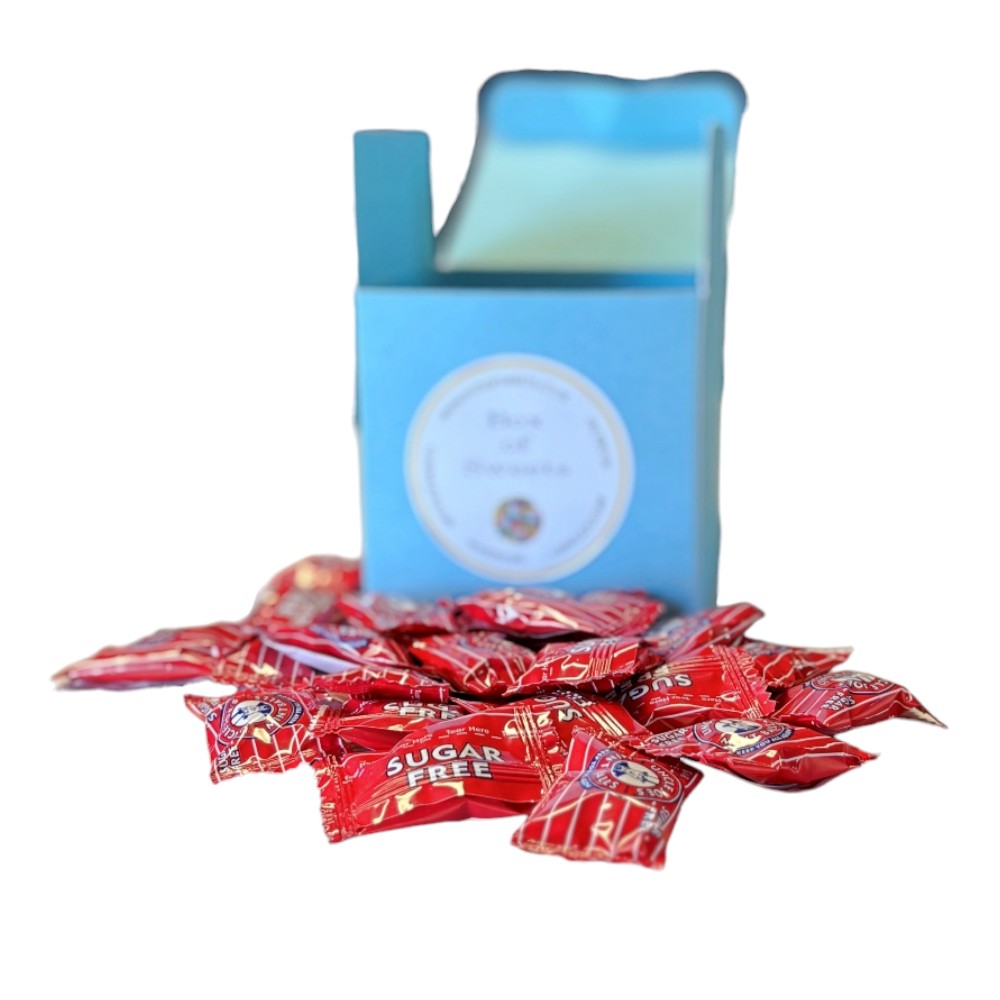 300g Square Coloured Box of Uncle Joes Sugar Free Mints