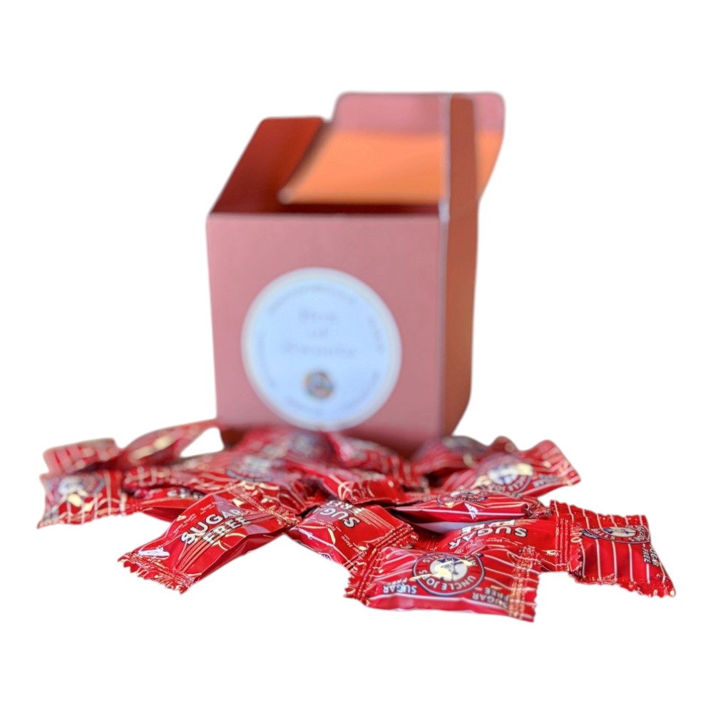 300g Square Coloured Box of Uncle Joes Sugar Free Mints