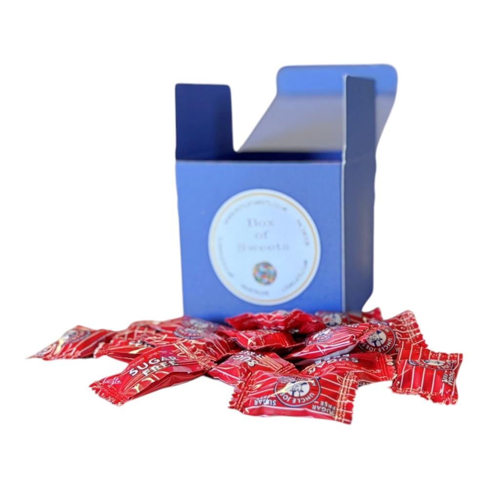 300g Square Coloured Box of Uncle Joes Sugar Free Mints