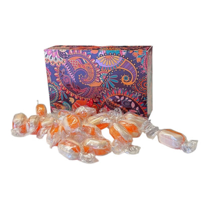 250g Rectangular Patterned Box of Iron Brew Humbugs