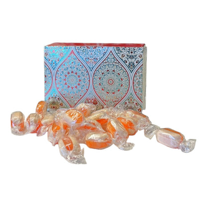 250g Rectangular Patterned Box of Iron Brew Humbugs