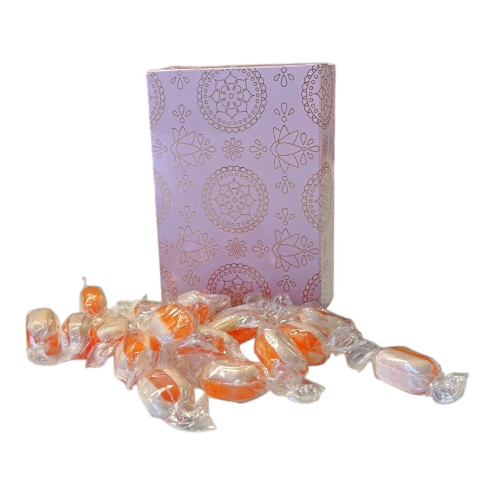 250g Rectangular Patterned Box of Iron Brew Humbugs