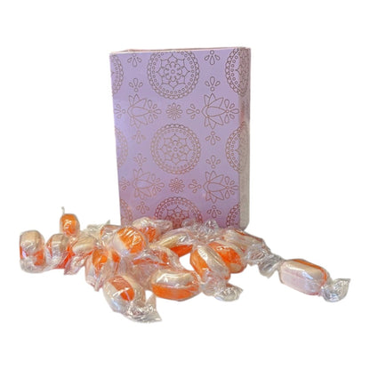 250g Rectangular Patterned Box of Iron Brew Humbugs