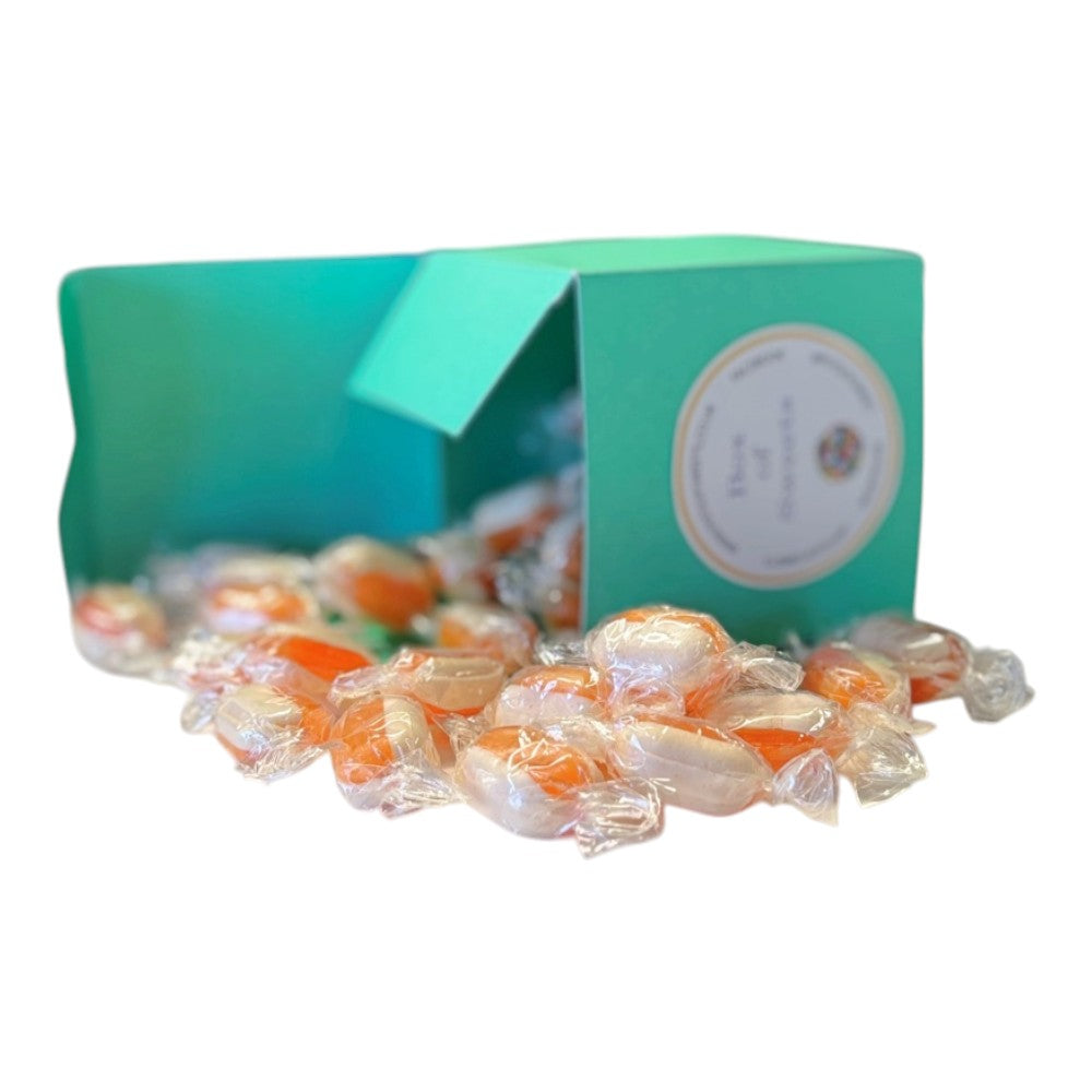 300g Square Coloured Box of Iron Brew Humbugs