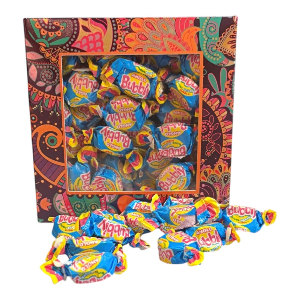 300g Square Window Pattern Box of Anglo Bubble Bubblegum