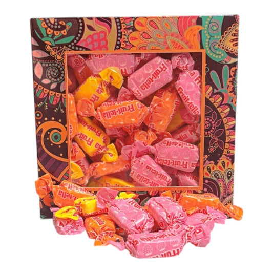 300g Square Window Paisley Pattern Box of Fruitella Juicy Fruit Chews