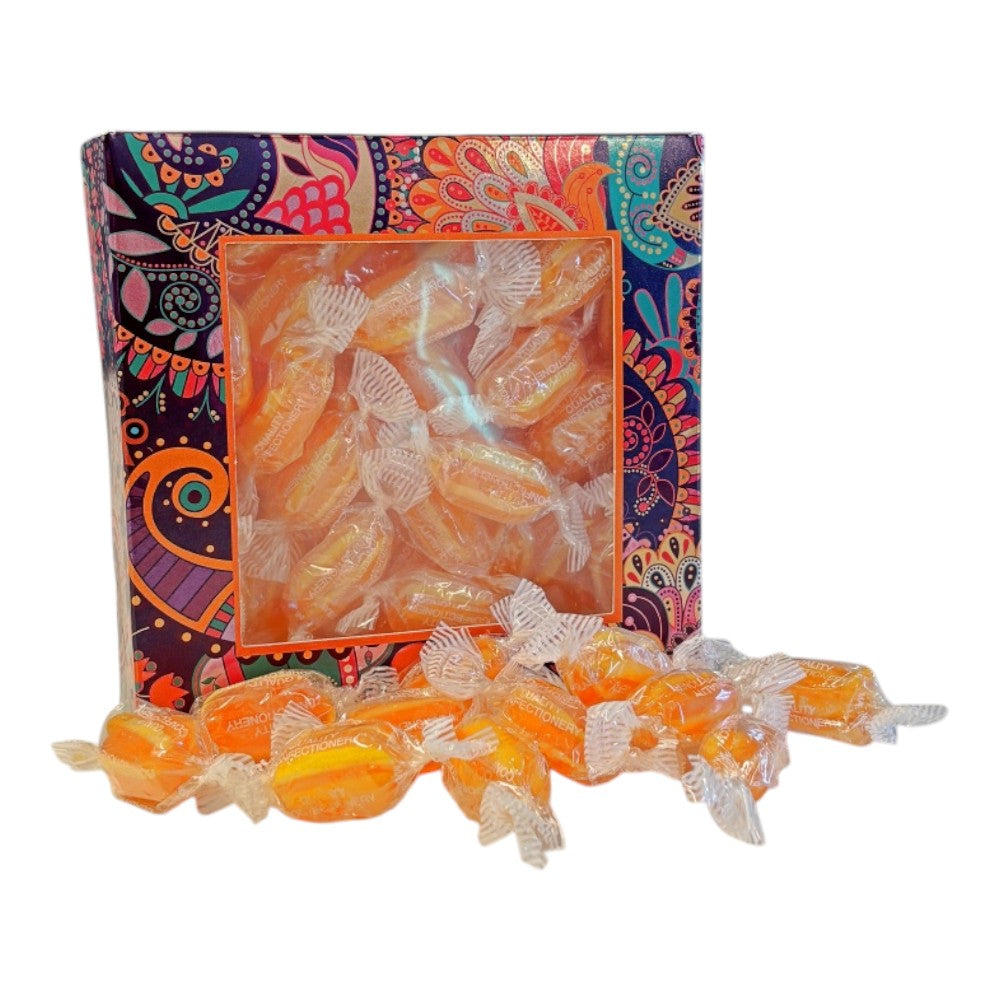 300g Square Window Paisley Pattern Box of Sherbet Pineapple Sweets