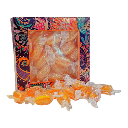 300g Square Window Paisley Pattern Box of Sherbet Pineapple Sweets