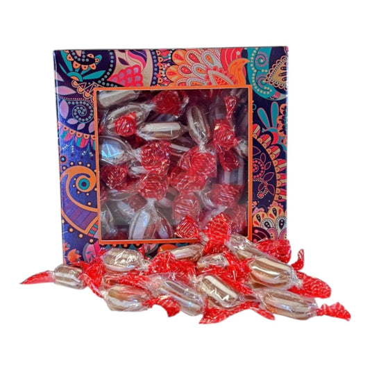 300g Square Window Paisley Pattern Box of Sugar Free Mint Humbugs