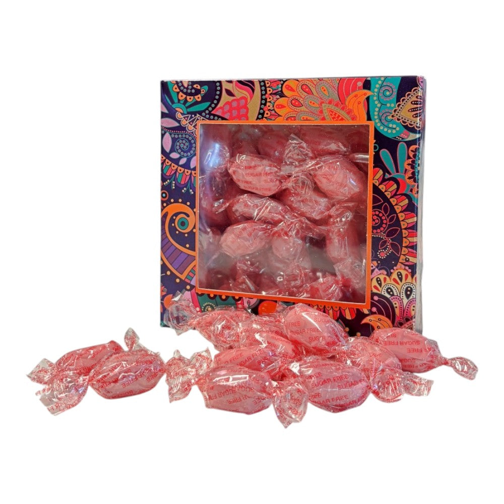 300g Square Window Pattern Box of Sugar Free Strawberry Sherbets Sweets
