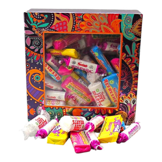 300g Square Window Paisley Pattern Box of Swizzles Retro Sweet Mix