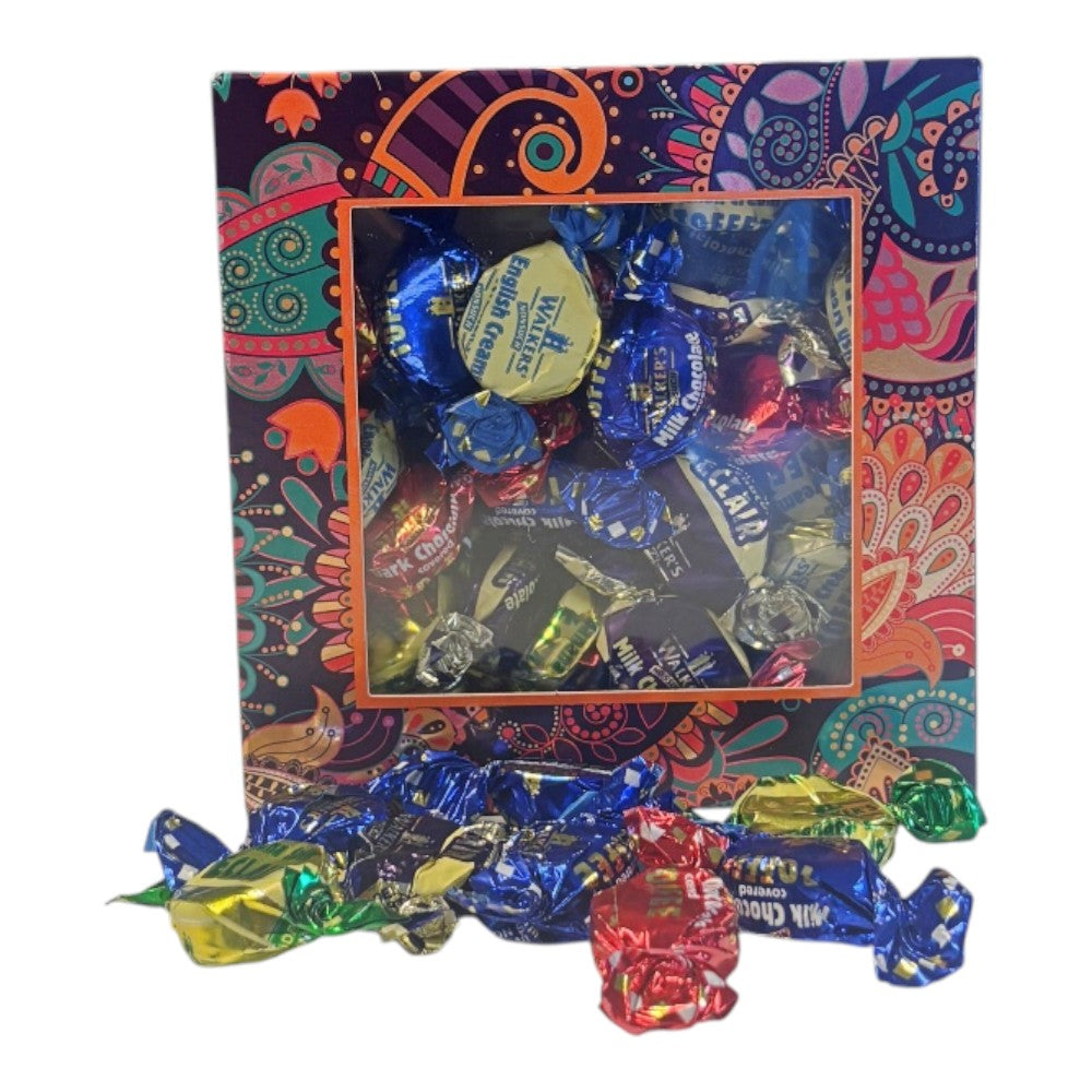 300g Square Window Pattern Box of Walkers Assorted Toffees