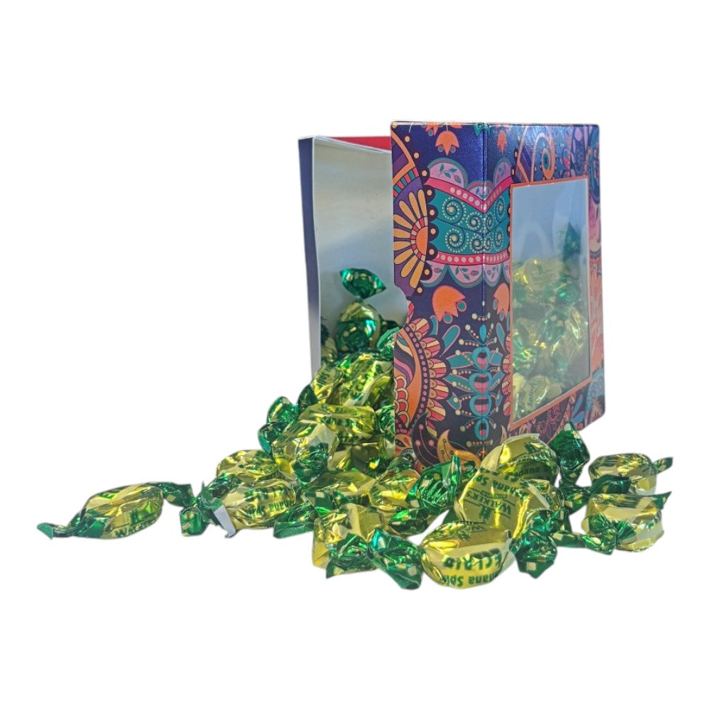 300g Square Window Paisley Pattern Box of Walkers Banana Eclairs Toffee