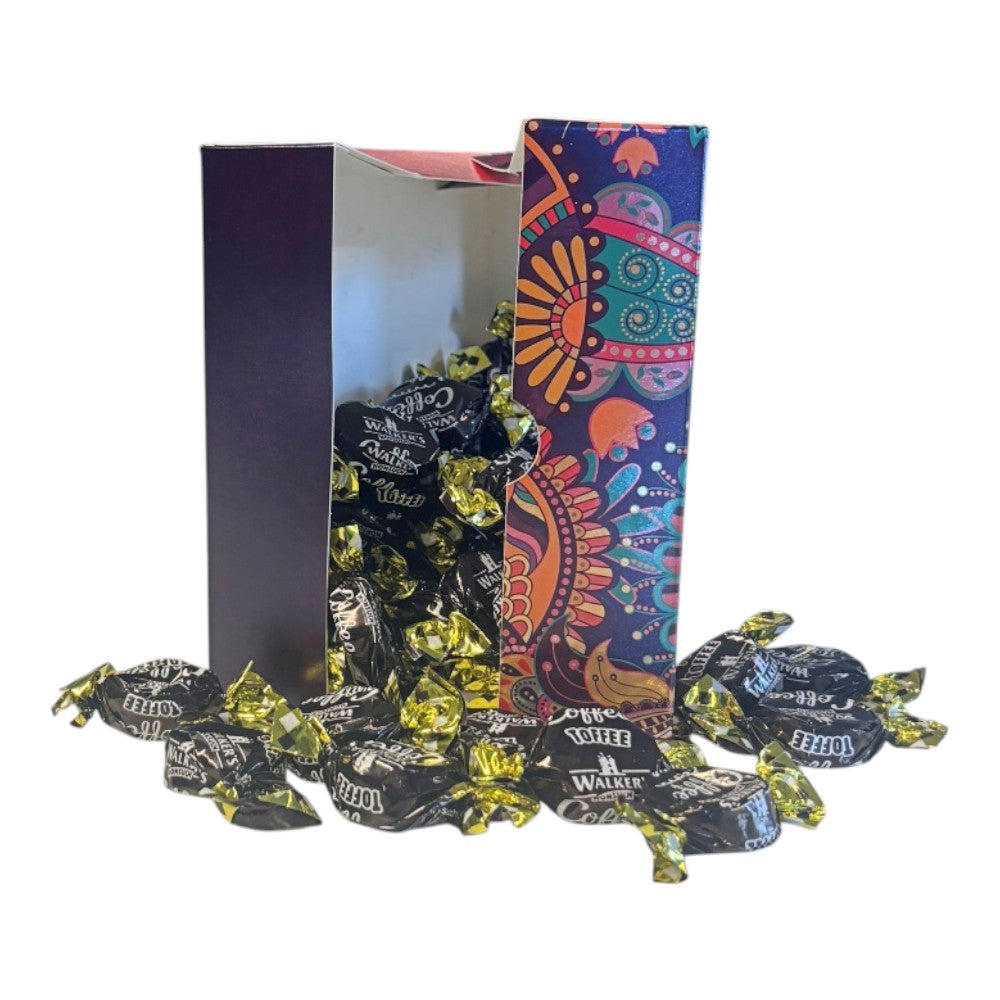 300g Square Window Paisley Pattern Box of Walkers Coffee Toffee Sweets