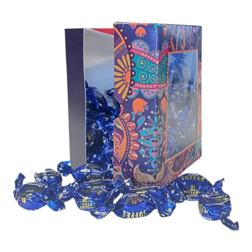 300g Square Window Paisley Pattern Box of Walkers Milk Chocolate Toffee