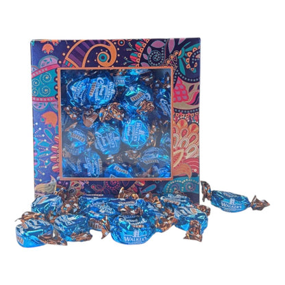 300g Square Window Paisley Pattern Box of Walkers Salted Caramel Toffee
