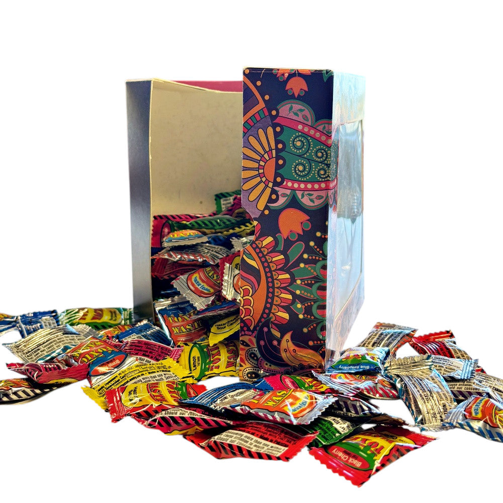 300g Square Window Paisley Pattern Box of Toxic Waste and Nuclear Waste Super Sour Sweet Mix