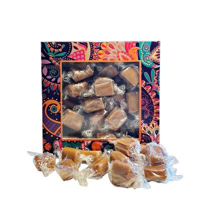300g Square Window Paisley Pattern Box of Bristows Clotted Cream Fudge