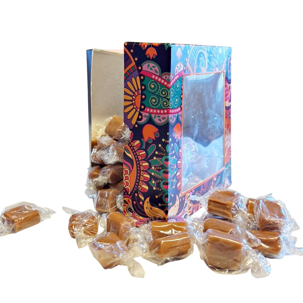 300g Square Window Pattern Box of Bristows Clotted Cream Fudge