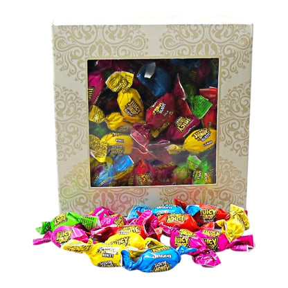 300g Square Window Ivory White Pattern Box of Bazooka Juicy Drops