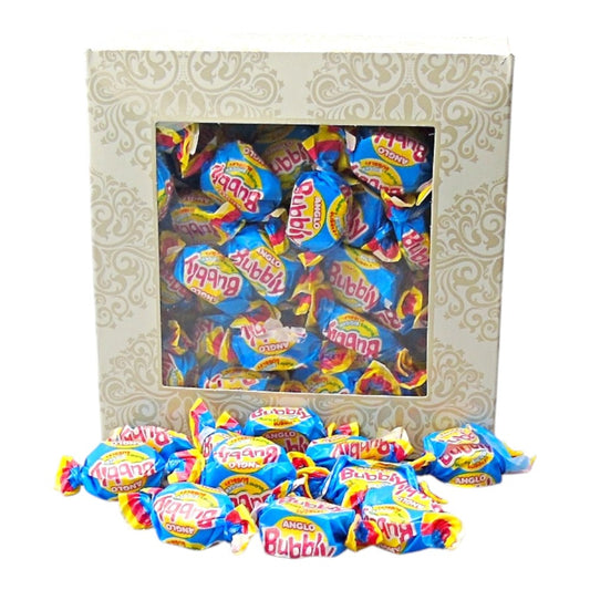 300g Square Window Ivory White Pattern Box of Anglo Bubble Bubblegum