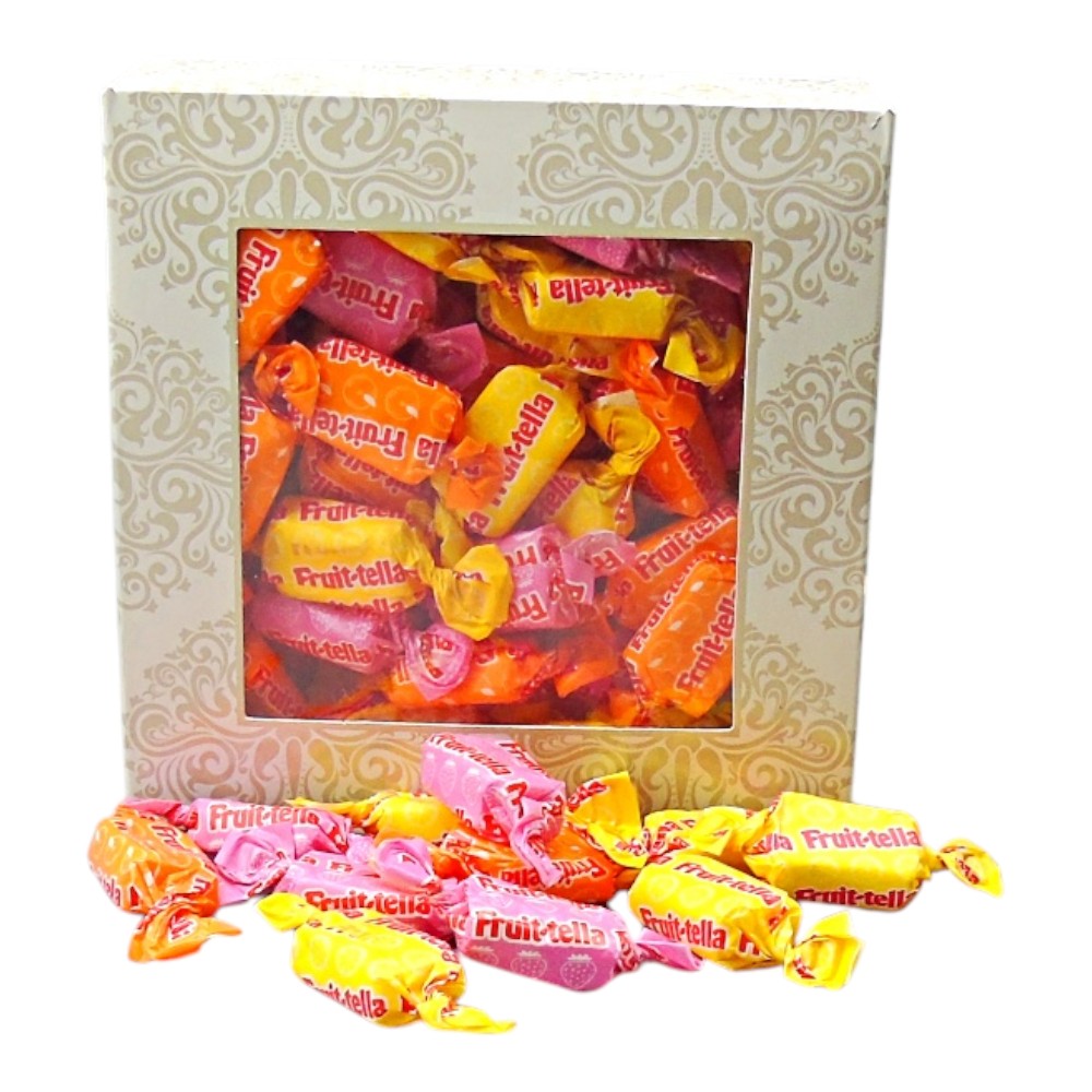 300g Square Window Ivory White Pattern Box of Fruitella Juicy Fruit Chews