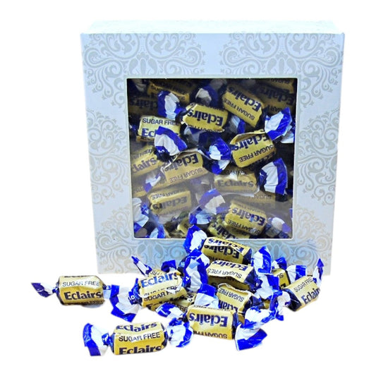 300g Square Window Pattern Box of Sugar Free Chocolate Eclairs