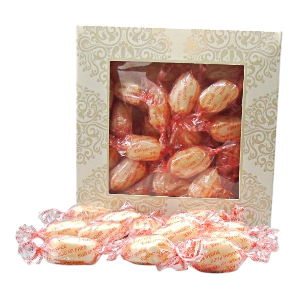 300g Square Window Ivory White Pattern Box of Sugar Free Mintoes