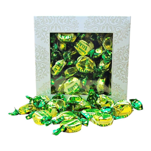 300g Square Window Ivory White Pattern Box of Walkers Banana Eclairs Toffee