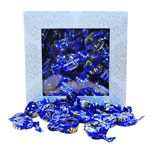 300g Square Window Ivory White Pattern Box of Walkers Milk Chocolate Toffee