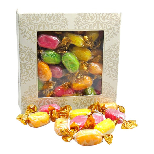 300g Square Window Pattern Box of Chocolate Fruits Sweets