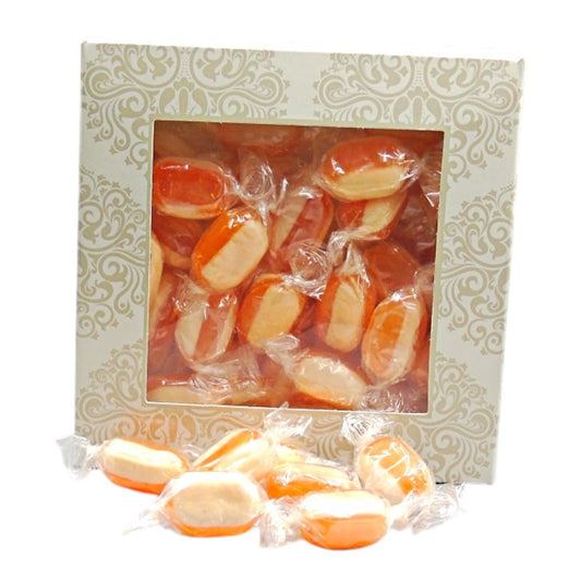 300g Square Window Ivory White Pattern Box of Iron Brew Humbugs